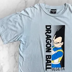 古着 アニメ ムービー Tシャツ ベジータ ドラゴンボール DRAGON BALL ビッグシルエット オーバーサイズ ライトブルー
