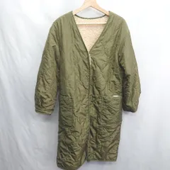 ◇ ⊇ w closet リバーシブル 長袖 ボアコート キルティングコート サイズF カーキ ベージュ レディース E  【1411280026793】