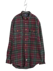 【お得なクーポン配布中!】 90s ポロ ラルフローレン チェック 長袖 ヘビー フランネル シャツ メンズ L / オールド 長袖シャツ ネルシャツ ヘビーウェイト コットン