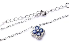 シルバー925 サファイア 3mm クローバー ネックレス 1個売り パワーストーン 天然石 _PRG1521