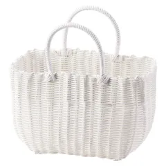 ☆ WHITE ☆ カゴバッグ カゴバッグ かごバッグ 籠バッグ 籠 かご カゴ サブバッグ サブバック レジかご マイバッグ マイバック エコバッグ エコバック バスケット マイバスケット カゴバック かごバック 籠バック 収納 持ち手