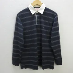 z■ブルックスブラザーズ/BROOKS BROTHERS 長袖ポロシャツ/ボーダー【S】黒系/MENS■11【中古】