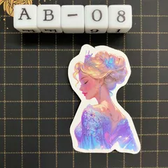 防水ステッカー　プリンセス　お姫様　イラスト　かわいい　装飾　シール　AB-8