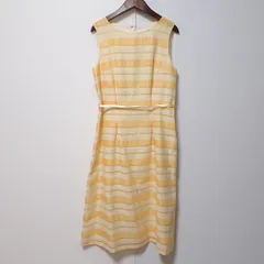 #snc ランバン LANVIN ワンピース 38 オレンジ ベージュ ノースリーブ ボーダー シルク使い レディース [699701]のサムネイル