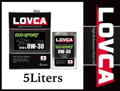 ★LOVCA ECO-sport 0W-30/5L★日本製★100%化学合成