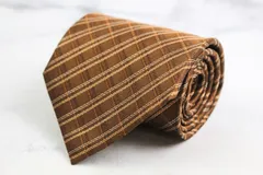 クリッツア ブランド ネクタイ シルク 格子柄 PO メンズ ブラウン KRIZIA 【中古】