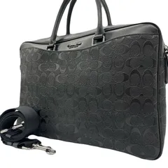 美品<!-利用不可文字-!>COACH コーチ 2way ビジネスバッグ ブリーフケース トートバッグ ショルダーバッグ レザー エンボス加工 シグネチャー 総柄 A4可 PC可 通勤 通学 大容量 チャーム付き ショルダー付き 肩掛け 斜め掛け