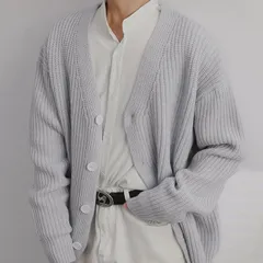 ニットカーディガン カーディガン メンズ ニット セーター ネック 上着 ライトアウター 羽織り トップス 厚手 防寒 暖かい 長袖 無地 シンプル ベーシック カジュアル通学 通勤 ファッション秋物 冬物HZQ7190