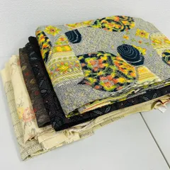 紬 着物 正絹 5着 着物まとめ売り リメイク材料 m-185