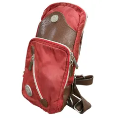 OROBIANCO オロビアンコ ボディバッグ ショルダーバッグ ナイロン レザー レッド ブラウン 赤 茶色