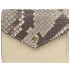 新品同様 ルイ ヴィトン ポルトフォイユ ゾエ モノグラム アンプラント N96319 パイソン/レザー アイボリー 三つ折り財布 白 LV 1596 LOUIS VUITTON