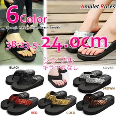 38：23.5-24.0cm　キラキラ キラキラなし 厚底 サンダル 全6色