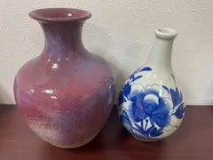 【21590】花瓶 まとめ売り 2点 花器 フラワーベース インテリア レトロ アンティーク 骨董 陶芸 陶磁 工芸品 中古品 現状品のサムネイル