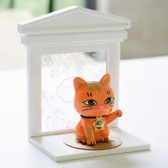 メモリアルペットハウス (ペットのお仏壇)【白】基本型セット(【猫オレンジ】フェリックス ガーディアンズ（遺骨カプセル付の猫の置物）)