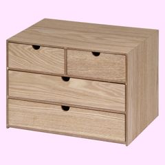 廃盤】美品 無印良品 木製収納ケース 引出式・4段 オーク材 引き出し4