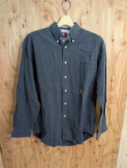 ヴィンテージ トミーヒルフィガー 長袖シャツ M チェック柄 刺繍ロゴ 90s USA古着