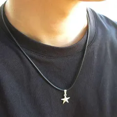 革紐 スターネックレス メンズ ネックレス Tシャツ ニットに