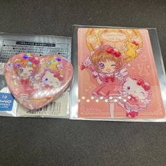 カードキャプターさくら×サンリオ キティ ホログラム ハート缶バッジ 新品 カードキャプターさくら×サンリオ キティ ホログラム ハート缶