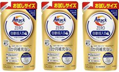 Kao アタックZERO 自動投入専用 [つめかえ用] リーフィブリーズの香り 220g × 3個 アタック 液体洗剤