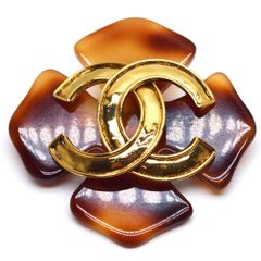 CHANEL シャネル ビンテージ ココマーク べっ甲 ブローチ