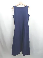 ◇ Θ UNIQLO ユニクロ ノースリーブ ロング丈 ウルトラストレッチエアリズムワンピース サイズL ネイビー系 レディース E  【1507160032494】