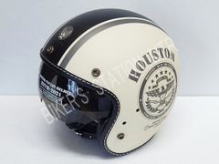 送料込！ HOUSTON ヒューストン HTVH-2021 インナーバイザージェットヘルメット アイボリーガンメタブラック フリーサイズ パイロットジェットヘルメット