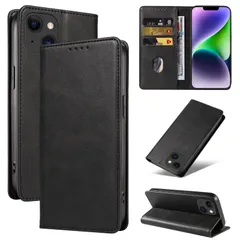 新品 放熱性 着脱しやすい マグネット式 軽量 カード収納 耐衝撃 スタンド機能 レザー iphone 携帯カバー ケース14 手帳型 対応 スマホケース 360度保護 イフォン14 PinLiSheng ケース (ブラック iPhone14 iPhone14