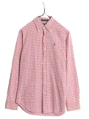 【お得なクーポン配布中!】 90s ポロ ラルフローレン チェック ボタンダウン 長袖 シャツ キッズ L メンズ XS 程/ 古着 90年代 長袖シャツ ワンポイント マルチカラー