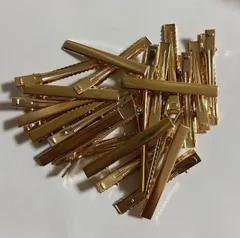 ワニ口ヘアクリップ　ゴールド　6.5 x 0.8cm  10個セット　パーツ　金具　ミニ　DIY　ヘアアクセサリー