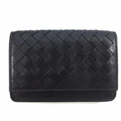 ボッテガヴェネタ BOTTEGA VENETA 133945 イントレチャート 名刺入れ カードケース レザー 黒 ブラックのサムネイル