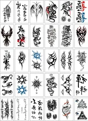 【新着商品】サソリ 太陽 フリーメイソン ドクロ 和掘り風 和風文字 Pellfolia 30枚セット TATTOO 012 防水 52点 総絵柄数 タトゥーシール