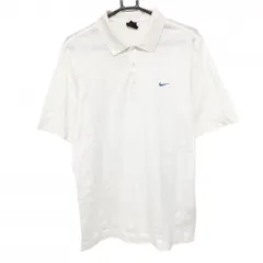 ナイキゴルフ 半袖ポロシャツ 白 ストライプ地模様 メンズ XL ゴルフウェア NIKE