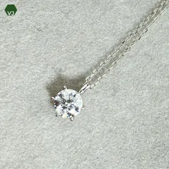 23-15】一粒ダイヤモンド ネックレス D0.5ct【中古】【PT900/PT850 