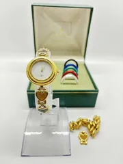 動作未確認⭐️グッチ⭐️チェンジベゼル⭐️腕時計 美品】GUCCI チェンジベゼル 腕時計 箱付き グッチ クォーツ