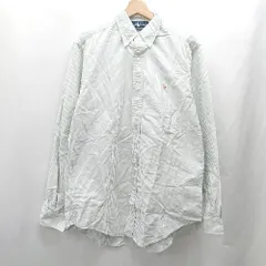 ◇ ⊂ RALPH LAUREN ラルフ ローレン ストライプ柄 長袖 ブラウス サイズ表記なし グリーン メンズ E  【1502180029790】