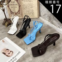종류 17:블루/24.5cm 샌들 하이힐 레이디스 정구 샌들 뮬 앵클 스트랩 스퀘어 투 비치 샌들 화이트 블랙 블루 한국