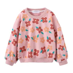 ゆったり ドロップショルダー 女の子 スウェットシャツ キッズ 子供服 トレーナー 春秋 [LSMUDKINGDOM]