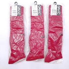 【未使用】[3点セット] ガビック サッカー ストッキング ソックス 靴下 25-27cm レッド GA9002 メンズ GAViC フットサル