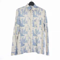 PRADA プラダ 総柄 長袖 シャツ ホワイト ブルー PRADA（シャツ ・ ブルー・ネイビー/青色系）のフリマアイテム一覧