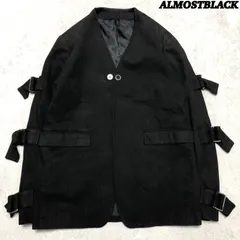 ALMOSTBLACK 21SS BONDAGE JACKET ボンテージジャケット ノーカラー コーティング 変形 2サイズ ボンデージ ボンデッジ ブラック 黒 オールモストブラック