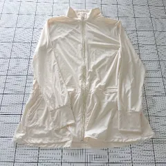 ◇ Θ マリクレール 接触冷感　長袖 ロング丈UVカットジャケット ラッシュガード サイズL ベージュ系 レディース E  【1507230007858】