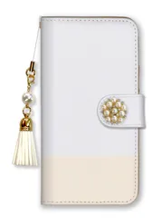 Google Pixel 5a (5G) ケース 手帳型 グーグルピクセル5a(5G) スマホケース パール デコ付き ストラップ付 バイカラー 無地 ツートン シンプル かわいい おしゃれ 水色 ピンク パステルカラー カラー09