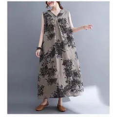 ☆ グレー ☆ XL ☆ マキシ丈ワンピース ノースリーブ レディース マキシ丈ワンピース ノースリーブ レディース マキシワンピース ワンピース ワンピ マキシ丈ワンピ 花柄ワンピース ロングワンピース 袖なし 袖無し マキシ マキシ丈 ゆったり 体型カバー