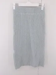 ◇ ◎ ROYAL PARTY ロイヤルパーティー ニット 膝下丈 タイト スカート サイズF ライトブルー系 レディース E  【1304050009341】