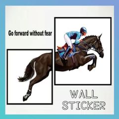 ＊新品＊　ウォールステッカー　約80×90cm 馬　競走馬　サラブレット　　ポスター ウォールシール　障害競走 馬の魅力 競走馬 血統 美しい でかい 乗馬  北欧 デザイナーズ インテリア ヲールステッカー フォロー割  E474
