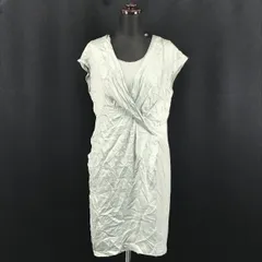 BALLSEY★シルク100％/光沢/ひざ丈タイトワンピースドレス【38/M/グリーン系】トゥモローランド/日本製★/Made in Japan◆BG385