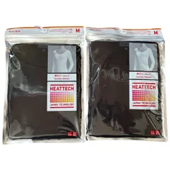 ユニクロ　ヒートテックＵネックＴ/8分袖 Mサイズ ブラック　２枚セット