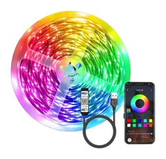 LEDテープライト RGB スマホ アプリ Bluetooth APP制御 両面テープ 1600万色 コードライト ボートライト ウェルカムスペース cobライト 8mm 装飾ライト 飾りライト カー用品 車 車内ledライト 車内 アンビエン [3メートル]