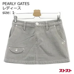 PEARLY GATES パーリーゲイツ コットンスカート バックプリント グレー系 1 [240001830382]#