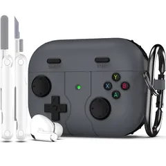 【新品】 R-fun AirPods Pro 第 2/1 世代ケースカバー クリーナーキット付き クラシックハンドヘルドゲームコンソールデザインケース ソフトスキンシリコン保護 Apple AirPods Pro ケース 2023/2022/2019 用  1